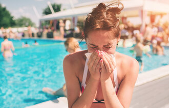 Picture,From,A,Beautiful,Women,In,Bikini,With,Handkerchief.,Sick