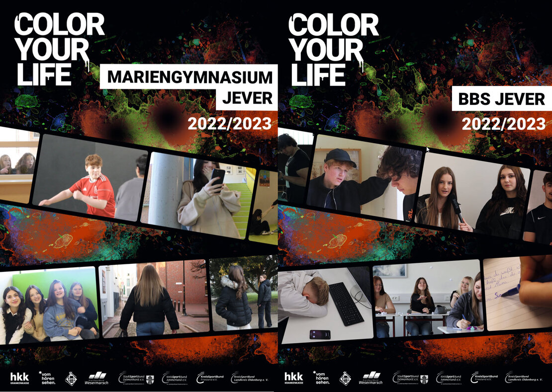 Schulplakate des hkk-Projekts "Color Your Life"