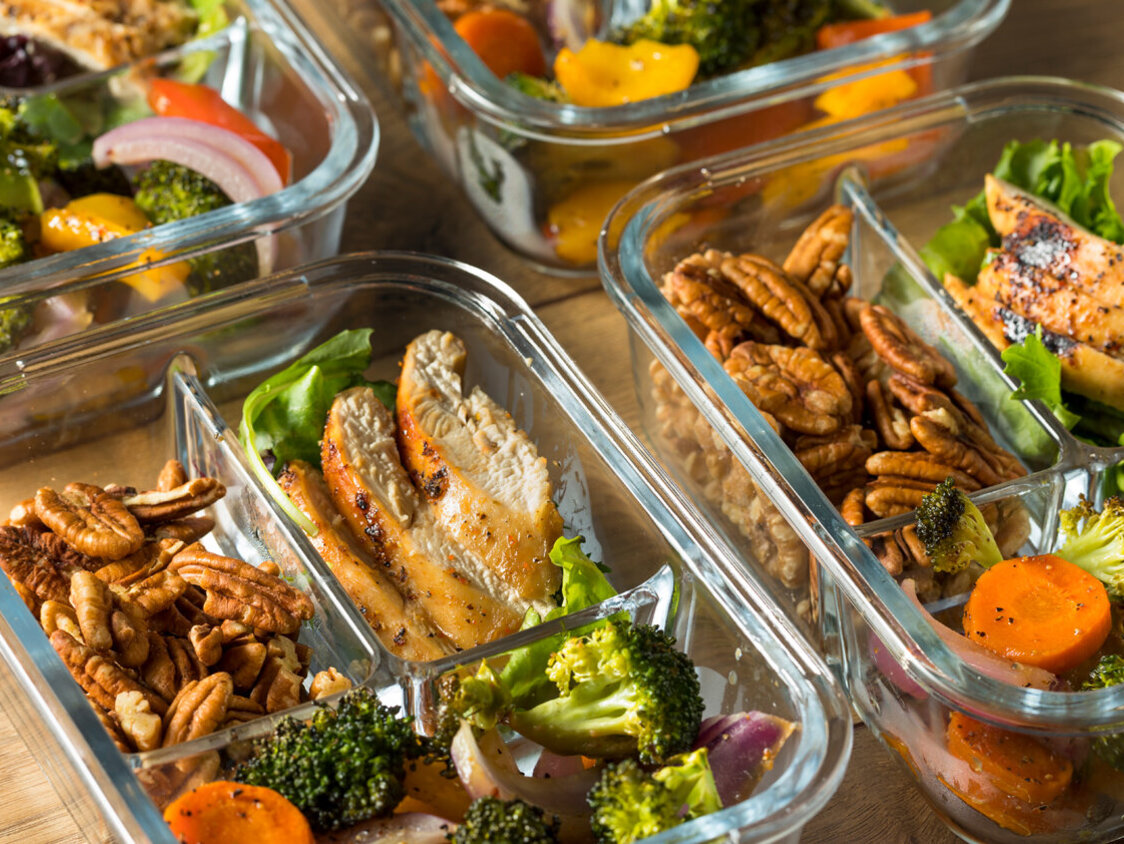 Homemade,Keto,Chicken,Meal,Prep,With,Veggies,In,A,Container