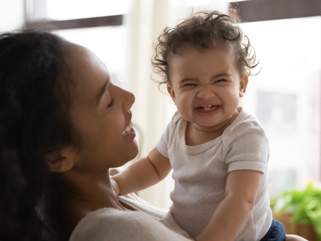Loving,Young,African,American,Mother,Hold,In,Arms,Cute,Funny
