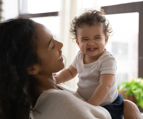 Loving,Young,African,American,Mother,Hold,In,Arms,Cute,Funny